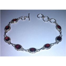 9.100g Bracelet of Garnet Sterling 925 Silver