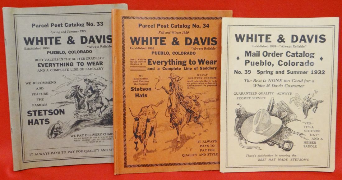 3 White & Davis Western Wear Catalogs, 33, 34 and 39, all good cond.