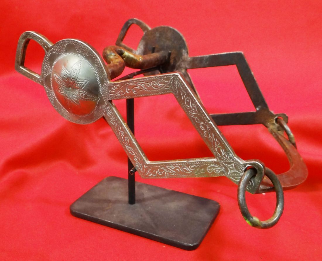 2 bits Walla Walla prison bit, cut out diamond cheeks, repaired mouth