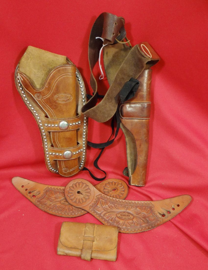 Miles City Saddlery, fly case, spur straps, 2 holsters