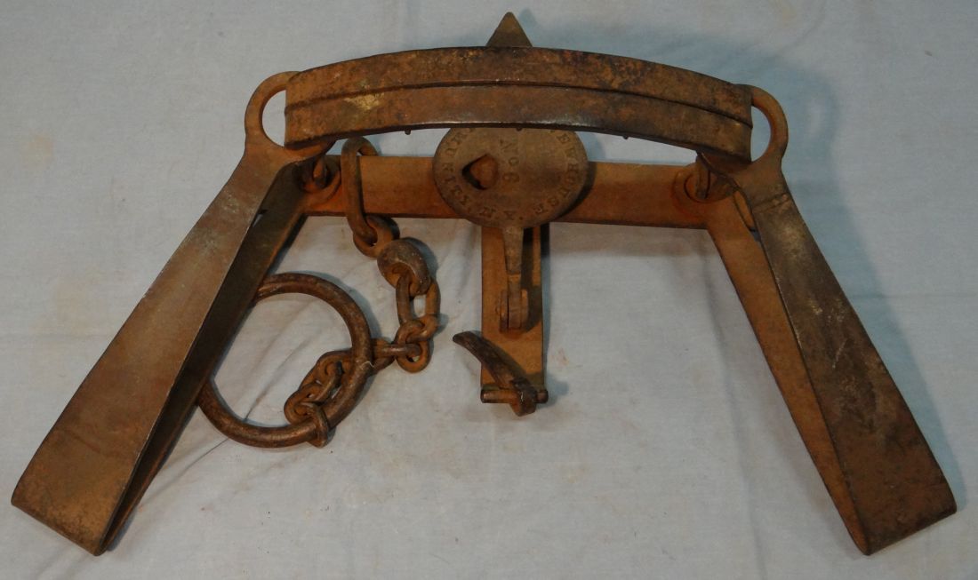 S. Newhouse 6 bear trap, Community, NY, trip hammered springs, hole in