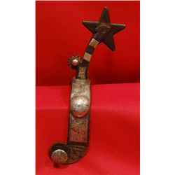 Single spur, engraved by Eddie Hulbert, double roweled, marked E. H. under button