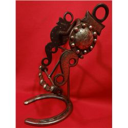 Unmarked heavy silver mtd. Snake bit, curb mouth piece,