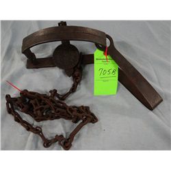 S. Newhouse #4 1/2 "Wolf" trap, single sprg., incomplete chain