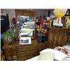 Image 1 : BED ROOM SUITE - KING HEAD BOARD, NITE STANDS (2), DRESSER WITH MIRROR, AND HIGH BOY DRESSER - ALL O