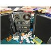 Image 2 : RETRO REEL TO REEL TAPE RECORDER / PLAYER - INCLUDES TUBES, AND TAPES - FOLDS INTO 2 BOXES FOR TRANS