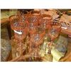 Image 1 : WINE GLASSES - PINK GLASS - 8 TOTAL