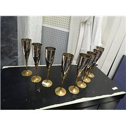 BRASS CHAMPAGNE FLUTES - 8