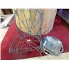 Image 1 : VINTAGE PEWTER? DISH AND MINITURE WIRE HIGH BACK CHAIR