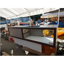 COMMERCIAL FRONT COUNTER - WITH SHOWCASE GLASS AREA - DRAWERS IN BACK - 8' X 251/4" X 39 3/4" H