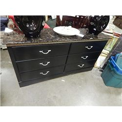 DRESSOR - FAUX MARBLE TOP - NEW - 6 DRAWER