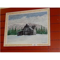 OIL PAINTING - WINTER CABIN