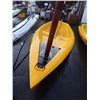 Image 6 : **** - SAIL BOAT WITH MAST - 11.5' LONG - YELLOW - COMES WITH RUDDER AND KEEL - SOME REPAIRS