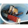 Image 1 : BUCKET OF STAPLERS AND HAMMER STAPLER