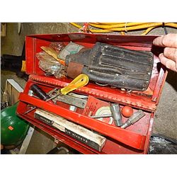 RED TOOL BOX AND TOOLS