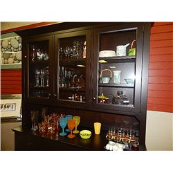 LARGE LOT OF COLLECTABLES AND OTHER - IN SHOWCASE AND ON BUFFET