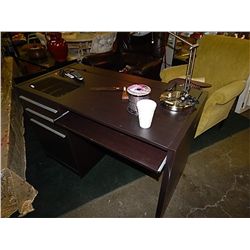 COMPUTER DESK - KIDE CORDS IN THE BACK STORAGE - 2 DRAWERS AND 1 DOOR TO SHELVES