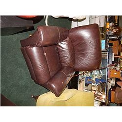 LAZYBOY TIGHT TO WALL RECLINER - LEATHER - BROWN