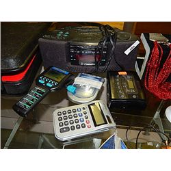 CALCULATOR, CLOCK RADIO, FISHING GAME AND SUDOKU & CASSETTE PLAYER