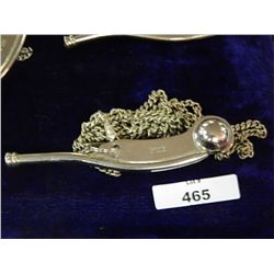 SHIPS WHISTLE WITH  ~52" SILVER(?NON-FEROUS) CHAIN - MADE IN ENGLAND