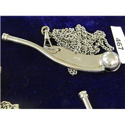 SHIPS WHISTLE WITH  ~52" SILVER(?NON-FEROUS) CHAIN - MADE IN ENGLAND