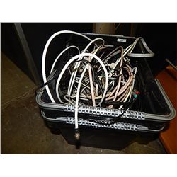 2 SHOPPING TOTES AND ASSORTED CABLES