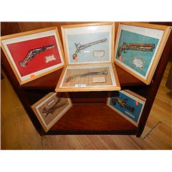 FRAMED PRINTS - GUNS - 6 TOTAL