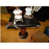 Image 1 : HAND PAINTED SINGLE PEDESTAL SQUARE TABLE