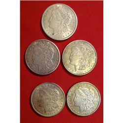5- Morgan Dollars, 2- 1921, 2-1921-D, 2- 1921-S