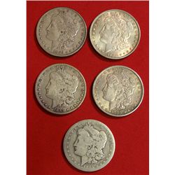 5- Morgan Dollars, 3- 1885, 1885-O, 1885-S