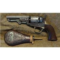 Colt 1849, .31 Cal, pocket, sn 168910, 4" oct barrel, engraved cyl, Wm. J. Sisson engraved in backst