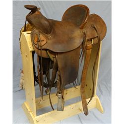 Devoreo,  15" stock saddle, dbl. rigged, Helena, MT