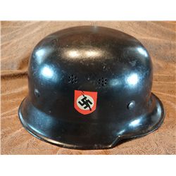 Nazi black helmet, excellent condition, Swaztika on rt side, eagle on lt. side