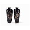 Image 1 : Pair of Cloisonné Copper Vases with Facing Dragons, Meiji