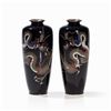 Image 9 : Pair of Cloisonné Copper Vases with Facing Dragons, Meiji