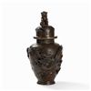 Image 11 : Bronze Vase with Lid, Relief of Dragon and Phoenix, Meiji