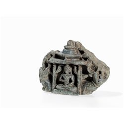 Gray Schist Relief with Tirthankara, 10th-12th C.