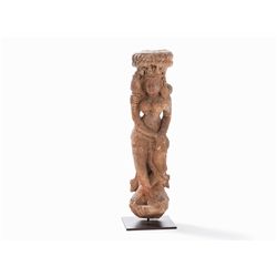 Sandstone Figure Apsara with Lotus, 11th/12th C.