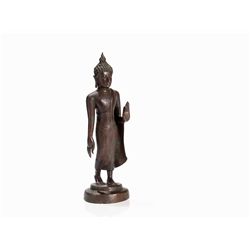 Bronze of a Walking Buddha, Sukhothai style, 16th/17th C.