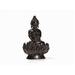 Bronze Fgure Buddha Amitabha on Double Lotus Throne, 19th C.