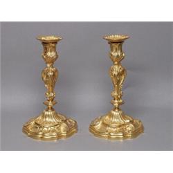 Pr Baroque Gilt Bronze Candlesticks Ca 1875