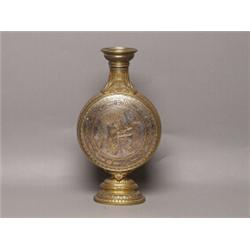 French Ormulu Engraved Moon Flask