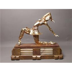 Art Deco Inspired Cast Bronze of Dancer
