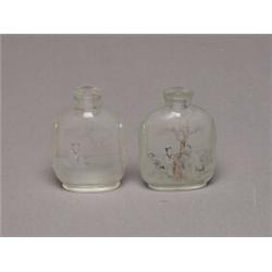 2 Antique Chinese Crystal Snuff Bottles 