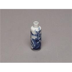 19th C Chinese Blue & White Snuff Bottle