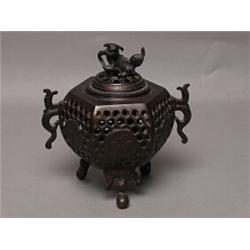 Antique Cast Metal Censer Japanese CA 1910