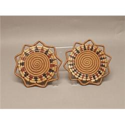 Pair of Coiled Thompson River Basketry Trays