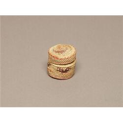 Nootka Basketry Lidded Trinket Basket C. 1940