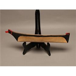 Old Nootka Carved and Painted Model Canoe