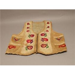 Kootnai Silk Embroidered Deerskin Vest